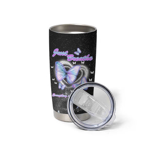 Suicide Prevention Awareness Tumbler Cup Teal Purple Butterfly Just Breathe Everything Is Going To Be Okay TB10 Print Your Wear