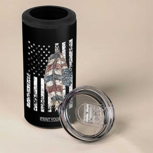 Native American Culture 4 in 1 Can Cooler Tumbler Strong Indigenous Women Feathers USA Flag TB10 Print Your Wear
