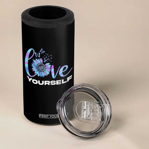 Suicide Prevention Awareness 4 in 1 Can Cooler Tumbler Teal Purple Sunflower Self-Love Mental Health Positive TB10 Print Your Wear