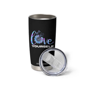 Suicide Prevention Awareness Tumbler Cup Teal Purple Sunflower Self-Love Mental Health Positive TB10 Print Your Wear