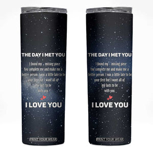 Anniversary Gift for Him Her Skinny Tumbler Love Reminder Anniversary Wedding Romantic Gifts TB10 Navy Print Your Wear