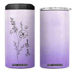 Personalized Gifts for Women 4 in 1 Can Cooler Tumbler Custom Name Wildflower Floral Mothers Day Gift TB10 One Size: 16 oz Purple Print Your Wear