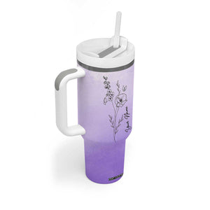 Personalized Gifts for Women Tumbler With Handle Custom Name Wildflower Floral Mothers Day Gift TB10 Print Your Wear