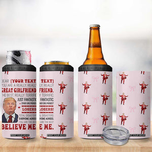 Personalized Funny Trump Valentines Day Gift For Girlfriend 4 in 1 Can Cooler Tumbler Custome Name Cute Coquette Cute Pink Bow Aesthetic TB10 Print Your Wear