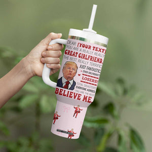 Personalized Funny Trump Valentines Day Gift For Girlfriend Tumbler With Handle Custome Name Cute Coquette Cute Pink Bow Aesthetic TB10 Print Your Wear