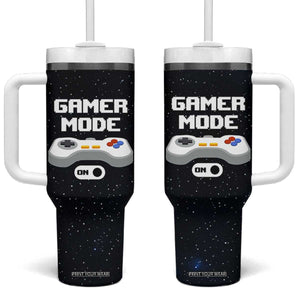 Gaming Gifts Tumbler With Handle Gamer Mode On Video Game TB10 One Size: 40 oz Black Print Your Wear