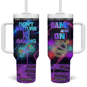 Gaming Gifts Tumbler With Handle Warning Do Not Disturb Im Gaming Video Game Gamer TB10 One Size: 40 oz Multicolor Print Your Wear