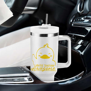 Thank You Gifts Tumbler With Handle Emotional Positive Support Funny Duck Positive Inspirational Gifts TB10 Print Your Wear