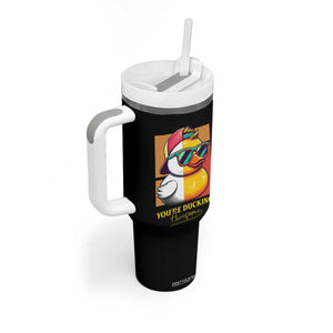 Inspirational Gifts Tumbler With Handle Emotional Positive Support Funny Duck Positive Thank You Gifts TB10 Print Your Wear