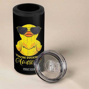 Funny Inspirational Gifts 4 in 1 Can Cooler Tumbler Emotional Positive Support Retro Duck Positive Thank You Gifts TB10 Print Your Wear