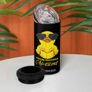 Funny Inspirational Gifts 4 in 1 Can Cooler Tumbler Emotional Positive Support Retro Duck Positive Thank You Gifts TB10 Print Your Wear
