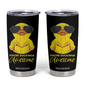 Funny Inspirational Gifts Tumbler Cup Emotional Positive Support Retro Duck Positive Thank You Gifts TB10 Black Print Your Wear