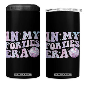 40th Birthday Gifts For Her 4 in 1 Can Cooler Tumbler In My 40s Era 40 Years Old TB10 One Size: 16 oz Black Print Your Wear