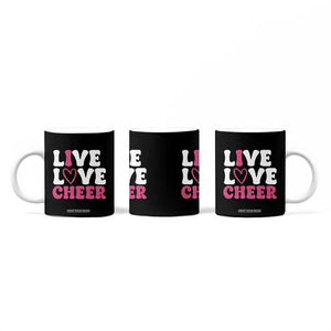 Cheerleader Coffee Mug Live Love Cheer Girl Cheerleading Pink Leopard TB10 Print Your Wear