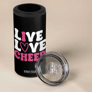 Cheerleader 4 in 1 Can Cooler Tumbler Live Love Cheer Girl Cheerleading Pink Leopard TB10 Print Your Wear