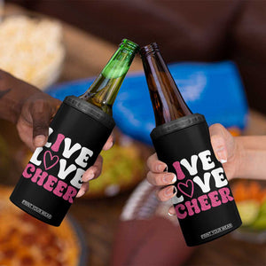 Cheerleader 4 in 1 Can Cooler Tumbler Live Love Cheer Girl Cheerleading Pink Leopard TB10 Print Your Wear