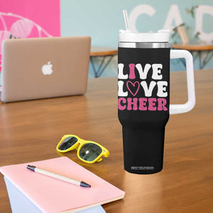 Cheerleader Tumbler With Handle Live Love Cheer Girl Cheerleading Pink Leopard TB10 Print Your Wear