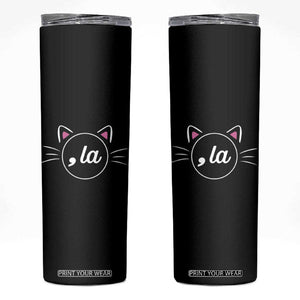 Kamala Harris 2024 Skinny Tumbler Comma La Cat Lady For Kamala TB10 Black Print Your Wear