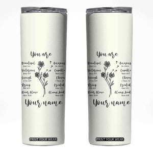 Personalized Christian Gifts for Her Skinny Tumbler Custom Name Inspirational Religious Birthday Gift TB10 Cream Print Your Wear