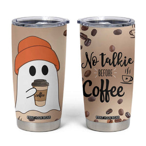 Gnome Drinking Coffee Tumbler Cup Funny Halloween Coffee Lover TB10 Brown Print Your Wear
