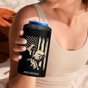 Trump Vance 2024 4 in 1 Can Cooler Tumbler I'm Voting For The Outlaw And The Hillbilly American Flag Vintage TB10 Print Your Wear
