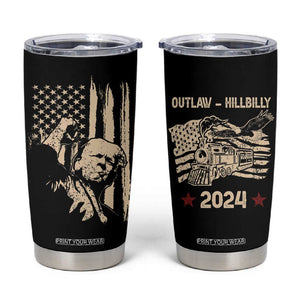 Trump Vance 2024 Tumbler Cup I'm Voting For The Outlaw And The Hillbilly American Flag Vintage TB10 White Print Your Wear