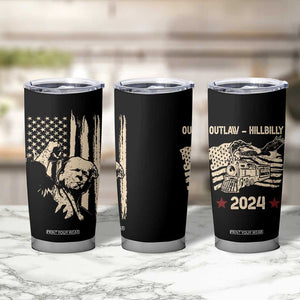 Trump Vance 2024 Tumbler Cup I'm Voting For The Outlaw And The Hillbilly American Flag Vintage TB10 Print Your Wear