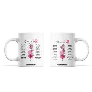 Breast Cancer Survivor Gift Coffee Mug Pink Ribbon Bible Verse Christian Faith Gift For Women TB10 White Print Your Wear
