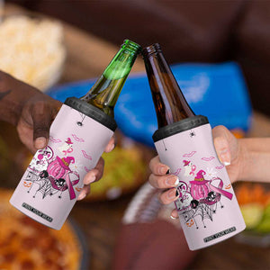 Pink Ghost Halloween 4 in 1 Can Cooler Tumbler Funny Breast Cancer Ribbon TB10 Print Your Wear