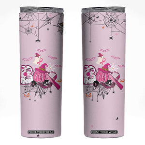 Pink Ghost Halloween Skinny Tumbler Funny Breast Cancer Ribbon TB10 Pink Print Your Wear