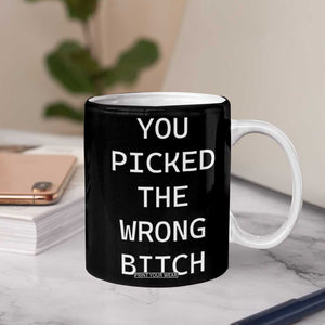 Funny Cancer Fighter Coffee Mug Middle Finger Duck Cancer You Picked The Wrong Bitch Chemo Patient Gift TB10 Print Your Wear