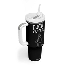 Funny Cancer Fighter Tumbler With Handle Middle Finger Duck Cancer You Picked The Wrong Bitch Chemo Patient Gift TB10 Print Your Wear