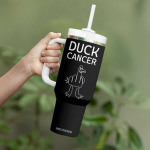 Funny Cancer Fighter Tumbler With Handle Middle Finger Duck Cancer You Picked The Wrong Bitch Chemo Patient Gift TB10 Print Your Wear
