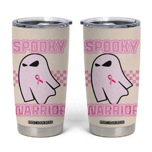 Breast Cancer Awareness Tumbler Cup Pink Ribbon Boojee Halloween Spooky Warriror TB10 Beige Print Your Wear