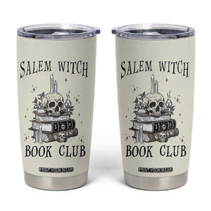 Salem Book Club Tumbler Cup Retro Witch Vibes Book Lovers TB10 Beige Print Your Wear
