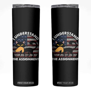 Subtle FDT Black Cat Meme Skinny Tumbler I Understand The Assignment American Flag TB10 Black Print Your Wear
