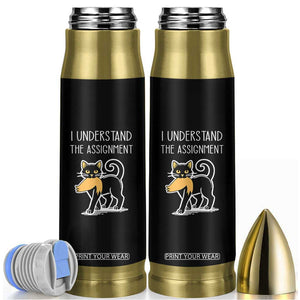 Subtle FDT Black Cat Meme Bullet Tumbler I Understand The Assignment TB10 Black Print Your Wear