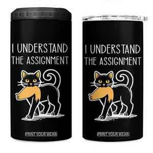 Subtle FDT Black Cat Meme 4 in 1 Can Cooler Tumbler I Understand The Assignment TB10 One Size: 16 oz Black Print Your Wear