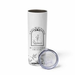 Book Lover Skinny Tumbler Floral Library A Well Read Woman Is A Dangerous Creature TB10 Print Your Wear