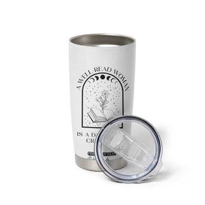 Book Lover Tumbler Cup Floral Library A Well Read Woman Is A Dangerous Creature TB10 Print Your Wear