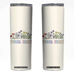 Personalized Wildflower Floral Skinny Tumbler Custom Name Birthday Gifts For Her Mothers Day TB10 Cream Print Your Wear