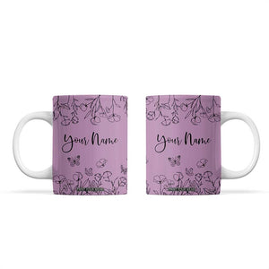 Personalized Wildflower Floral Coffee Mug Custom Name Gifts For Her Mothers Day Gift TB10 Purple Print Your Wear
