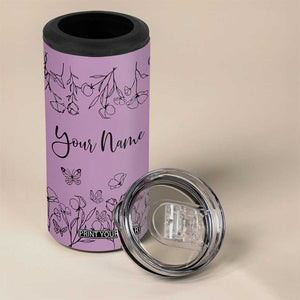 Personalized Wildflower Floral 4 in 1 Can Cooler Tumbler Custom Name Gifts For Her Mothers Day Gift TB10 Print Your Wear