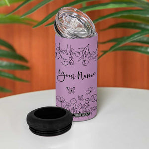 Personalized Wildflower Floral 4 in 1 Can Cooler Tumbler Custom Name Gifts For Her Mothers Day Gift TB10 Print Your Wear