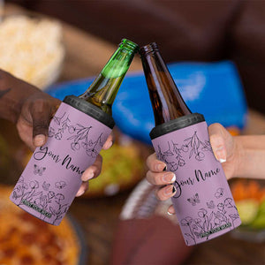 Personalized Wildflower Floral 4 in 1 Can Cooler Tumbler Custom Name Gifts For Her Mothers Day Gift TB10 Print Your Wear