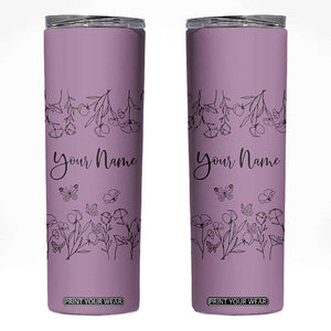 Personalized Wildflower Floral Skinny Tumbler Custom Name Gifts For Her Mothers Day Gift TB10 Purple Print Your Wear