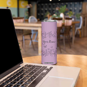 Personalized Wildflower Floral Skinny Tumbler Custom Name Gifts For Her Mothers Day Gift TB10 Print Your Wear
