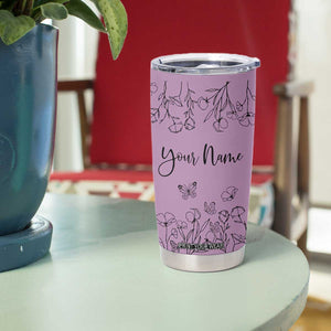 Personalized Wildflower Floral Tumbler Cup Custom Name Gifts For Her Mothers Day Gift TB10 Print Your Wear