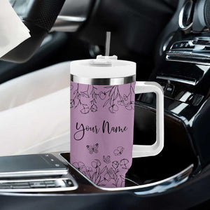 Personalized Wildflower Floral Tumbler With Handle Custom Name Gifts For Her Mothers Day Gift TB10 Print Your Wear
