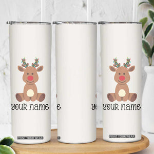 Personalized Christmas Skinny Tumbler Reindeer Hot Chocolate Mug Xmas Gifts for Kids TB10 Print Your Wear